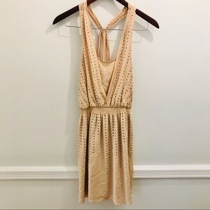 Club Monaco Studded Silk Dress Nude blush 0